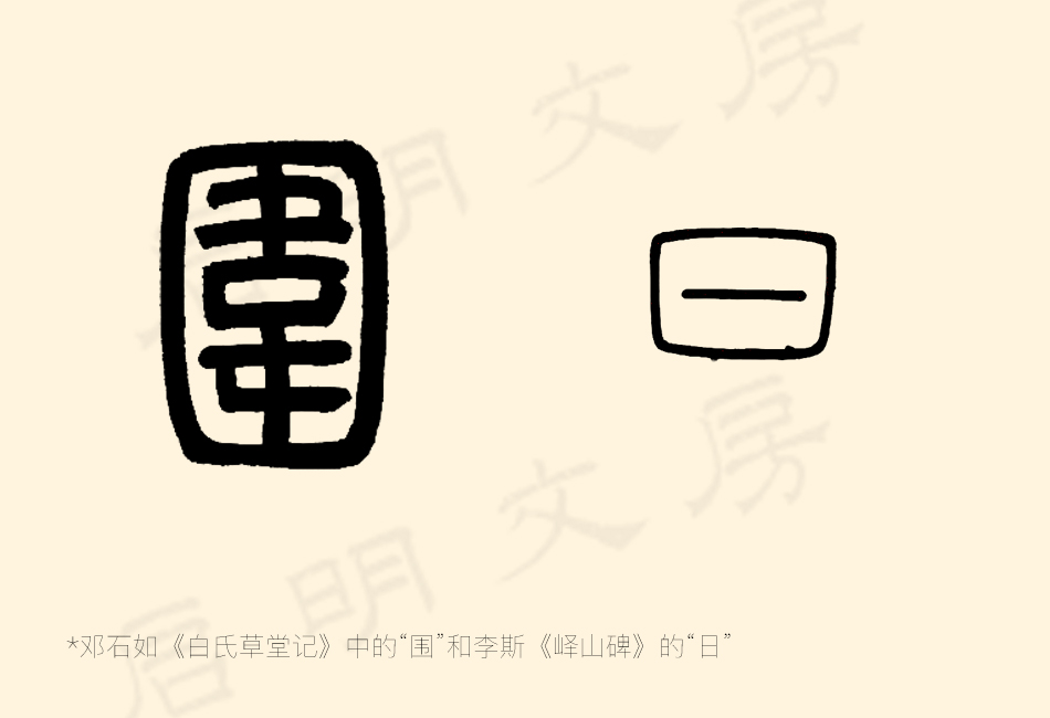 篆书中的围和日