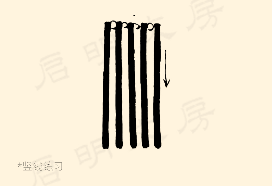 篆书控笔练习之竖线练习